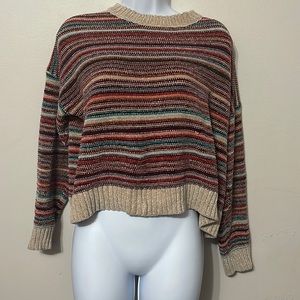 Woven Heart Chenille Stripe Sweater
